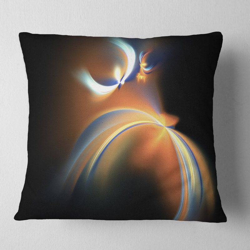 Motif fractal brun flottant - coussin abstrait imprimé, 18 po x 18 po, Coussin décoratif