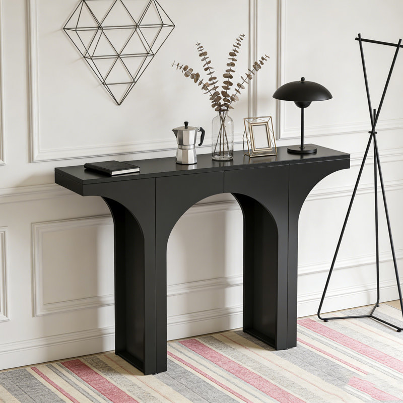 Wooden Entryway Table Sofa Table with Arch Base
