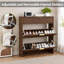 Narrow Fluted Shoe Storage Cabinet with Flip Drawers, Slim Entryway Shoe Organizer with Pull-Out Drawer & Gold Handles-131246663