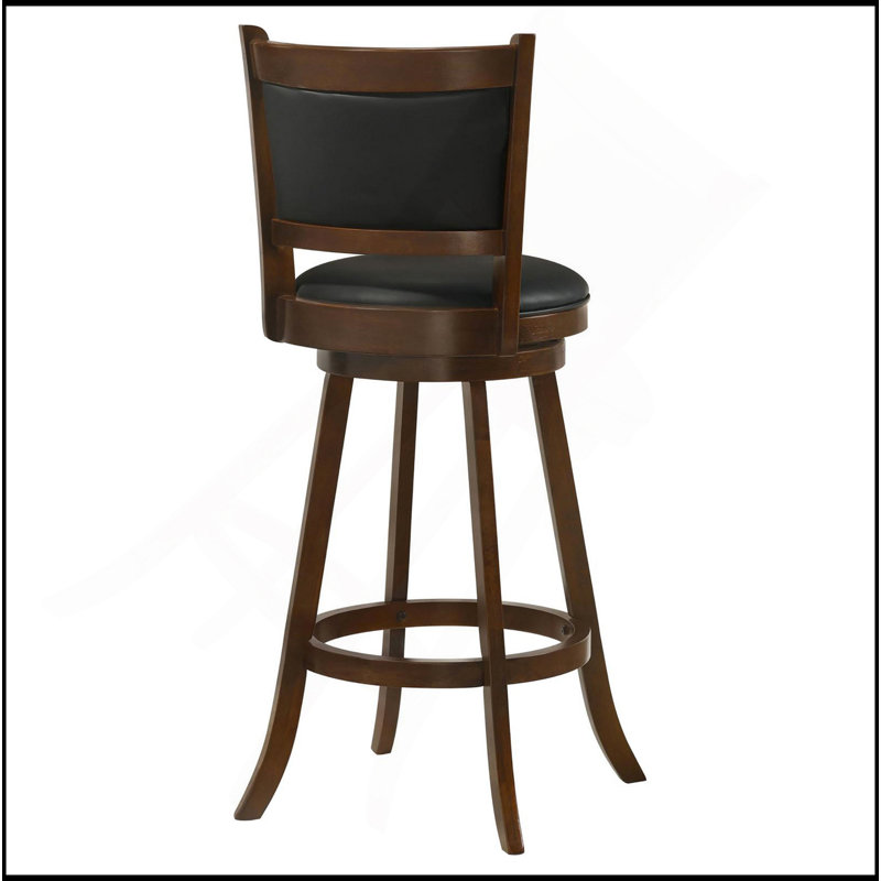 Tabouret pivotant en châtaignier et noir (ensemble de 2)