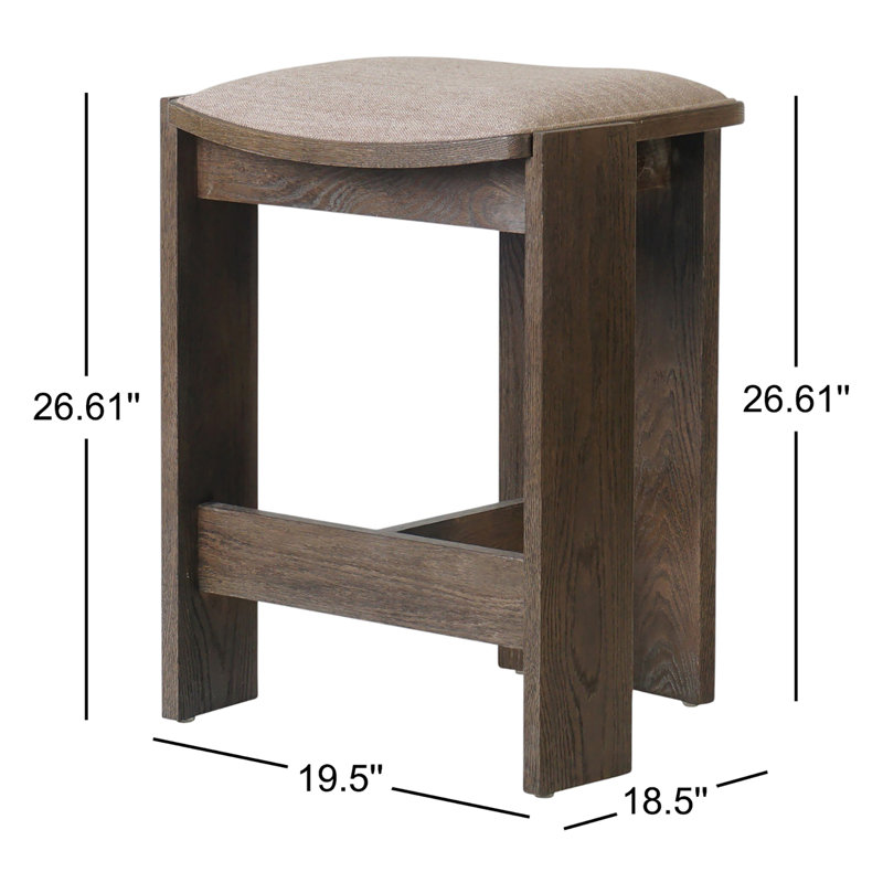 Hoven Backless Drifted Oak Bar Stool, Counter Stool (26.61" Seat Height)