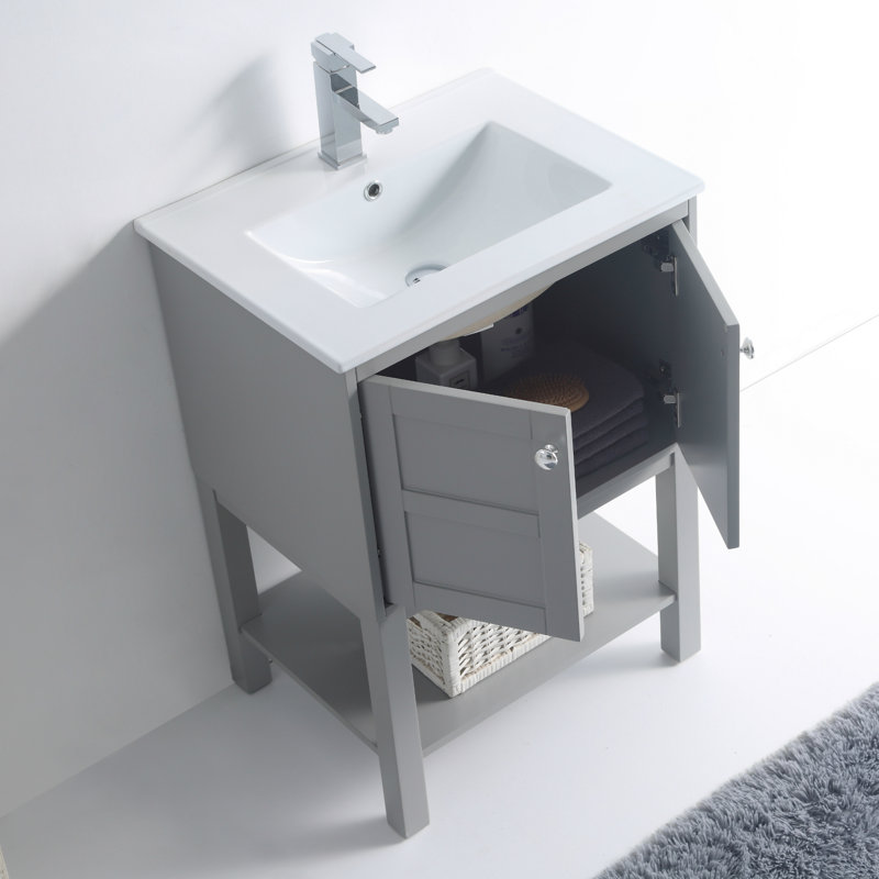 Ensemble de meuble-lavabo simple 24 po Wilner, Gris