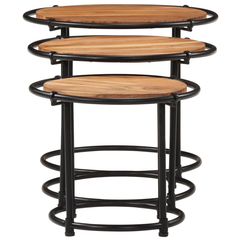  Nesting Table Mixed Colour Finish, Natural Wood