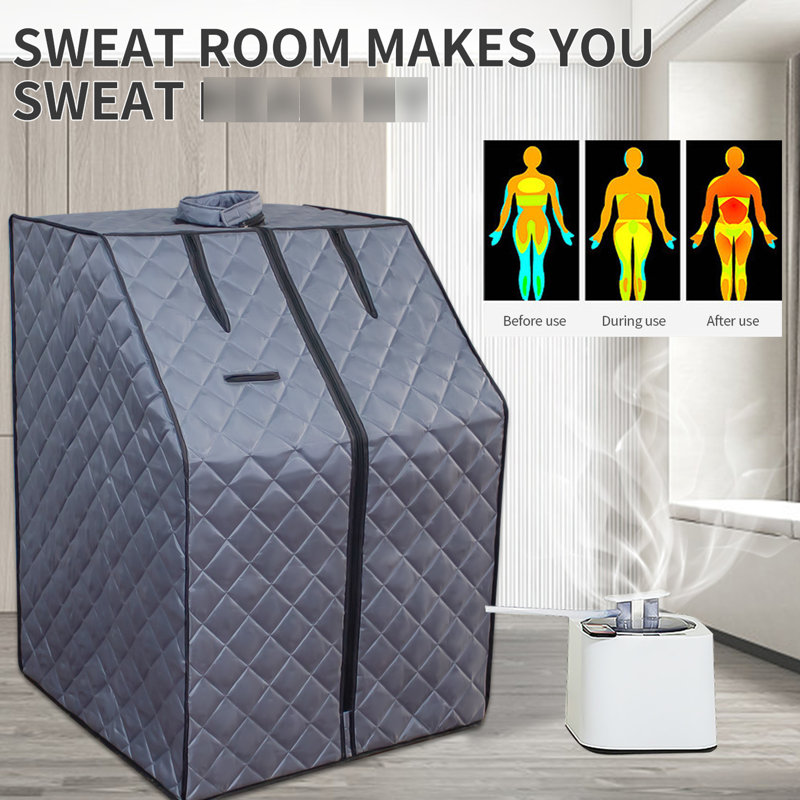 Home Portable Shelter - 1000W Steam Generator, 2L Capacity, Foldable Chair & Remote For Detox Heater, Chair, Control