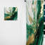 Rideau en velours moderne obscurcissant Aayden Green Gold Serene Cascade III - 1 panneau-107608805