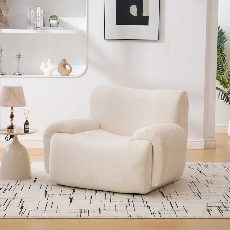Fauteuil rembourré éponge rembourré éponge 42,11 po, Beige