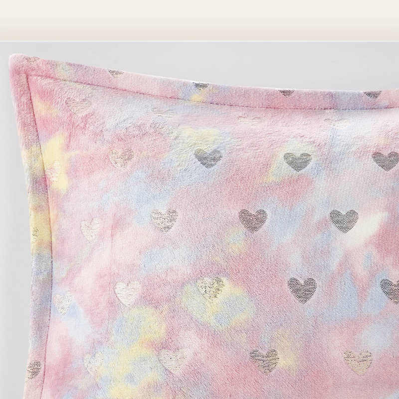 Full/queen Comforter With Metallic Heart - , , Machine Washable Bedding Fill, Ultra Soft,