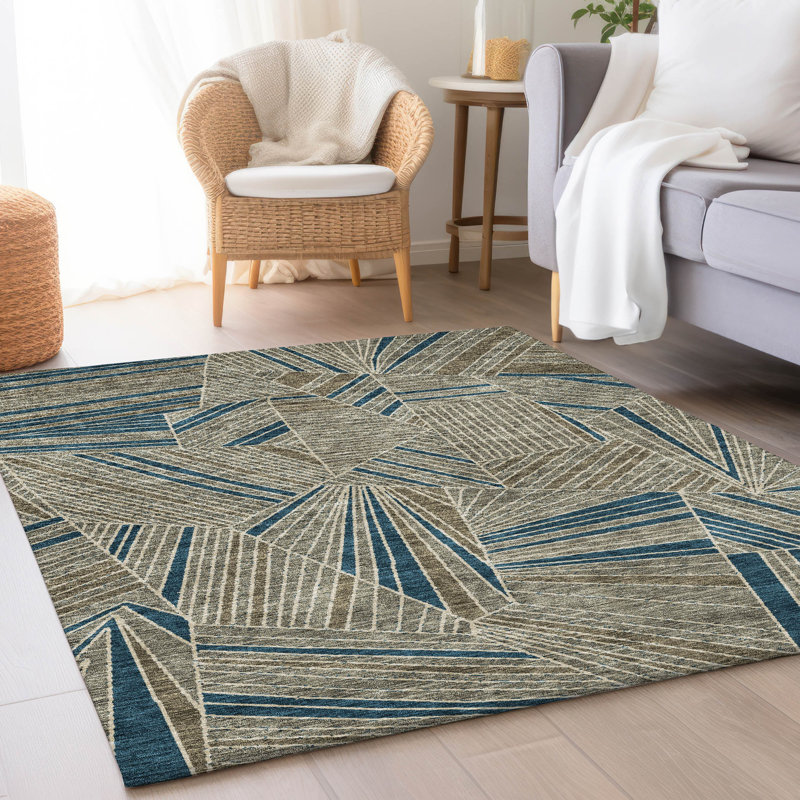 Premium Machine Washable Prisco Taupe Rug, Rectangle 10' x 14'