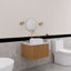 24 po Meuble-lavabo mural simple flottant en bois naturel avec plateau en marbre artificiel-562943854