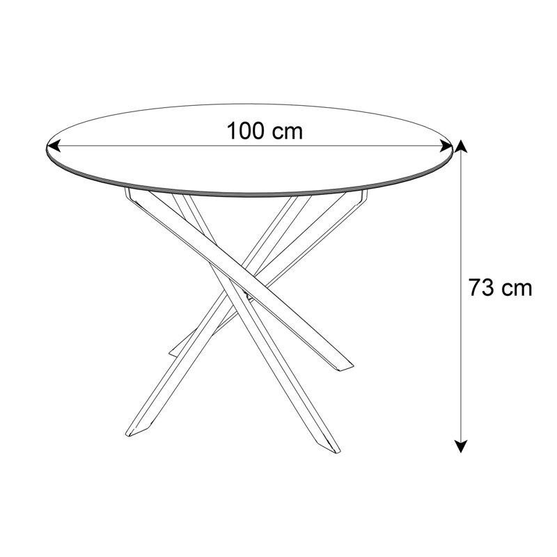 Chatalina Round Glass Top Dining Table, White Marble