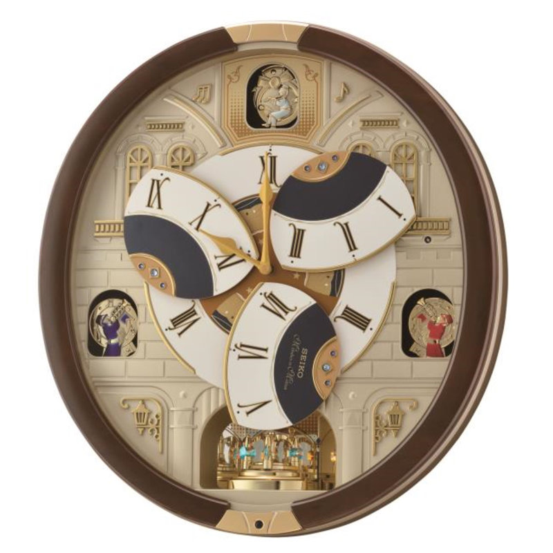QXM371BRH Melodies In Motion Clock, Brown