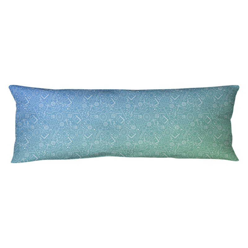 Coussin lombaire rpg, Bourre en polyester, Bleu / dégradé vert