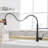 Matte Black Kitchen Faucet With Pull-Out Spray - User- Design For Easy Operation Single Handle Sink In 360 Degree Swivel Pull Out-746262976