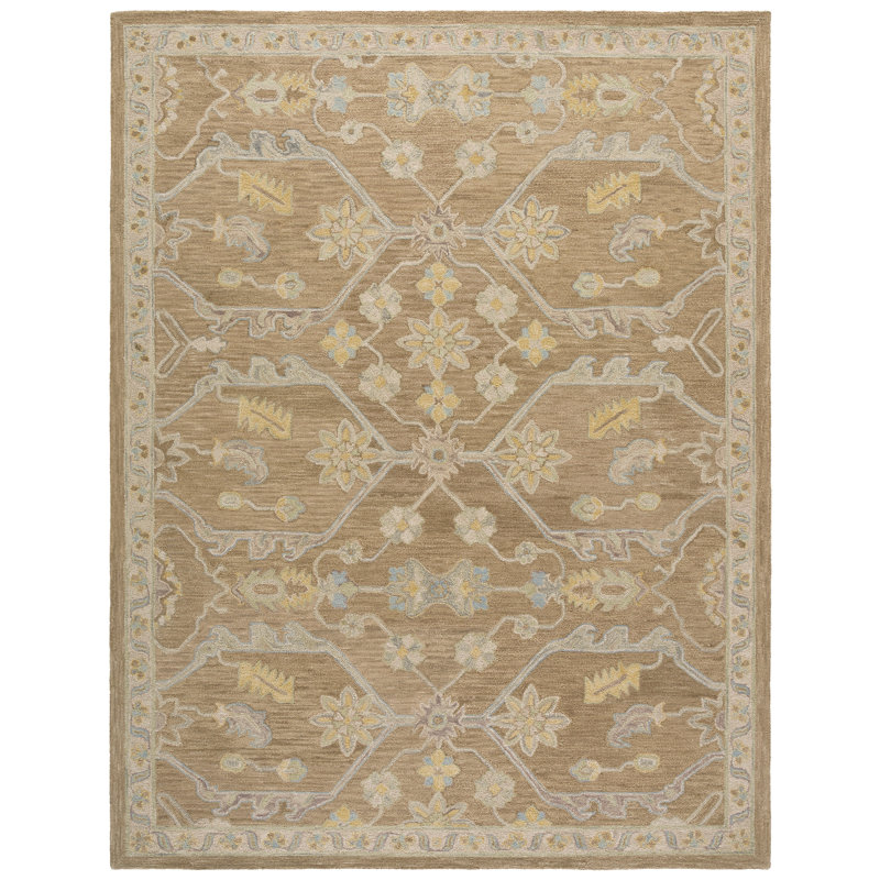 Tapis marocain en laine touffeté à la main Blossom, Rectangle 8 pi x 10 pi