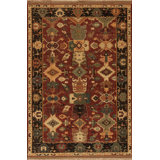 Discovery Rectangle 6' x 9' Area Rug in Red/Brown/Black