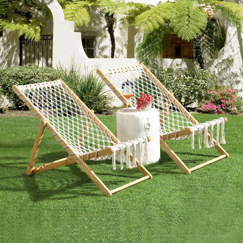 Two Handwoven Rope Patio Seating For Beach And Living Room, Expertly Made Double - Braided Rope, Three Gear Adjustment, 30.27 In Depth, 23.03 Package Width , Adjustable Back, 4.33 Height
