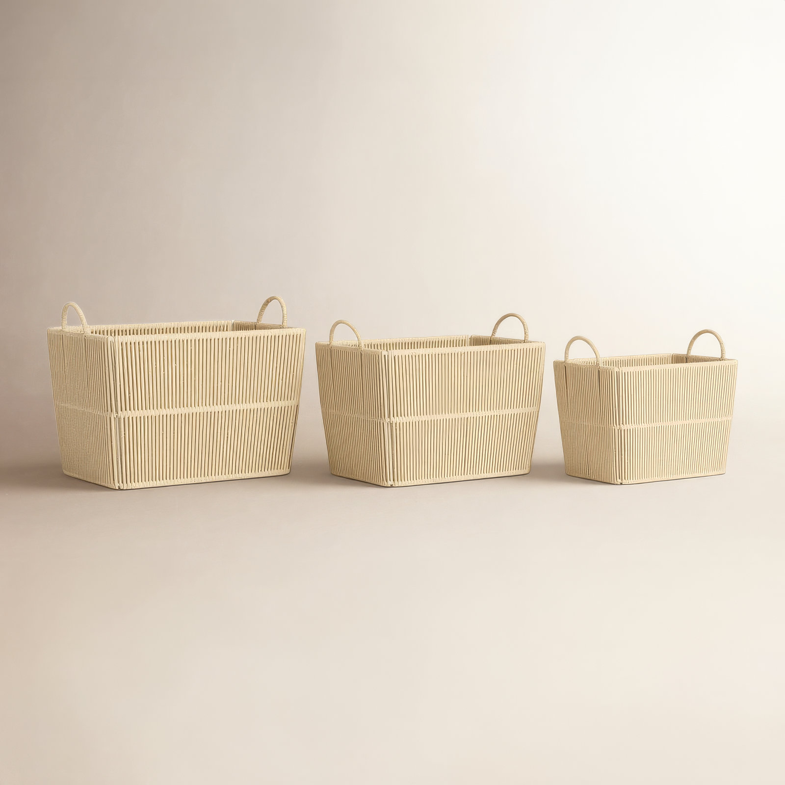 Handmade Decorative Basket - Set of 3, 12.25" H x 16.20" W x 11.40" D