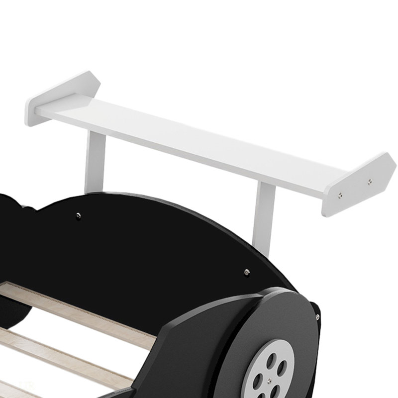 Lit simple, lit plateforme avec roulettes, Noir