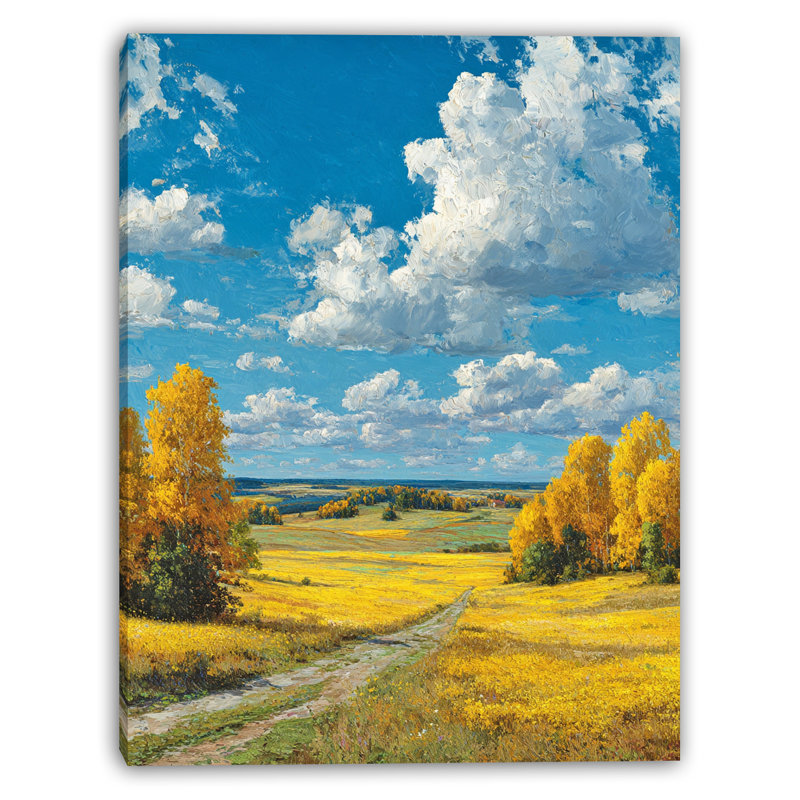 «Golden Fields Horizon», art mural sur toile tendue, H 24 po x l 16 po