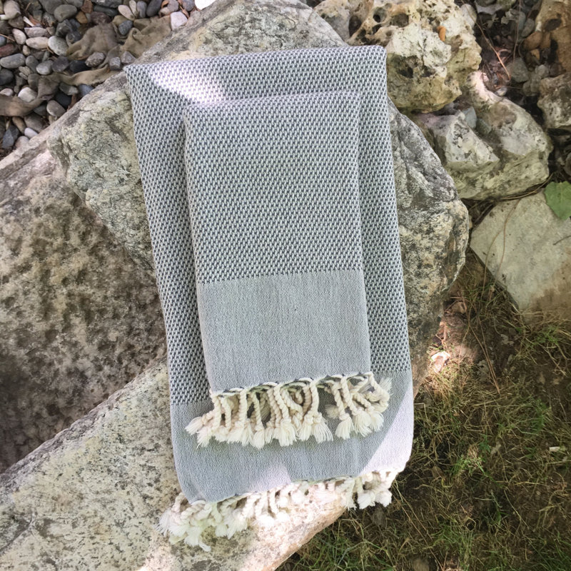 Premium Fouta Beach Towel, 100% Cotton, 23.6 x 43.3 inches | High Water Absorbent, Soft and Durable, 6.3 oz/sq ft | Machine Washable, Elegant Anthracite Color | Perfect for Beach, Pool, and Spa Use