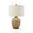 Gee 23 Inch Table Lamp Set Of 2, Ivory Drum Shade, Tan Geometric Pot Base