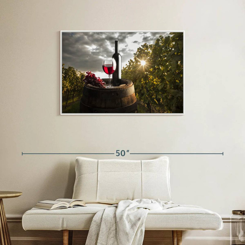 Coucher de soleil, 37 po x 25 po, Cadre flottant blanc