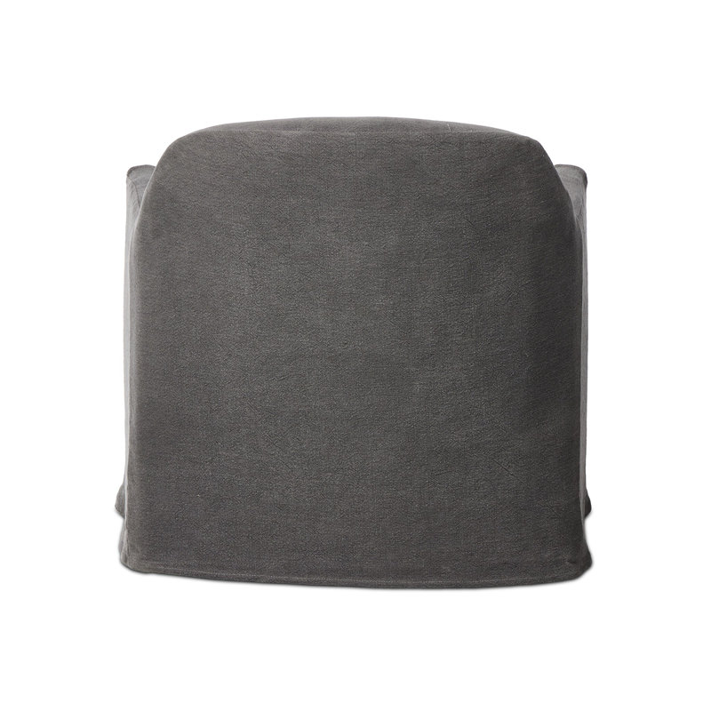 Lowell Slipcover Swivel Chair, Blue Linen