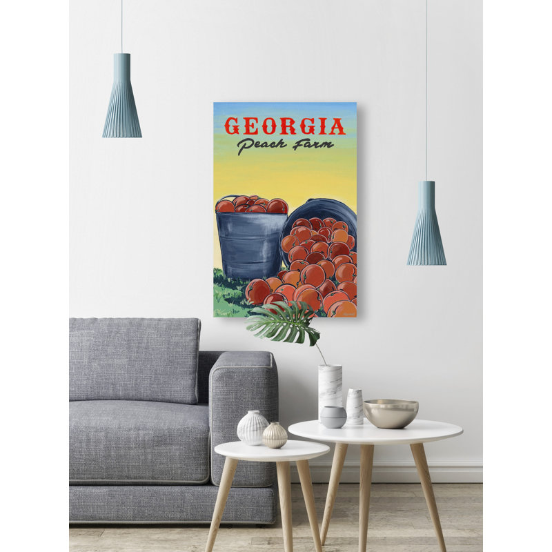 Georgia Peach Farm - impression sur toile tendue, H 45 po x l 30 po x P 1,5 po