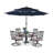 Bavan 4 - Person Patio Dining Set Umbrella Hole Included Square Table with Cushions Included