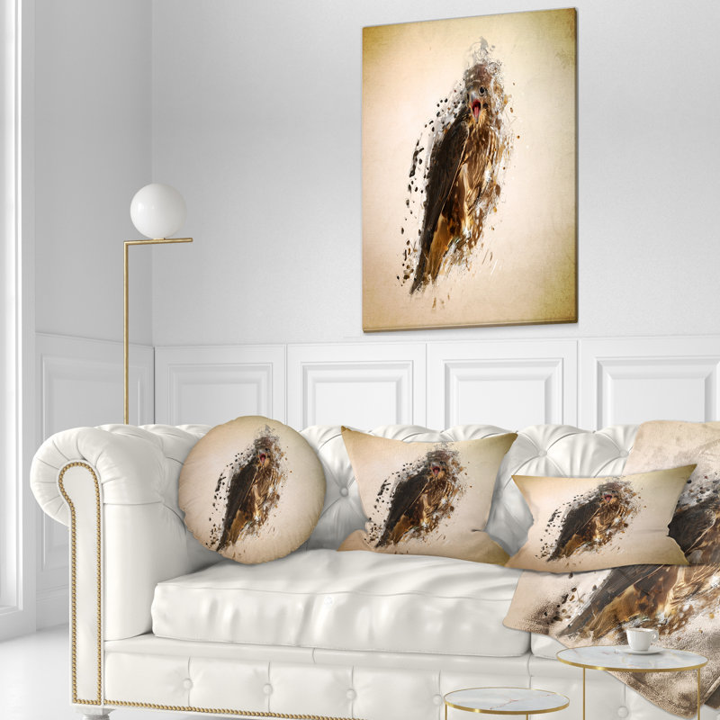 Coussin lombaire en vol falcon animal abstract