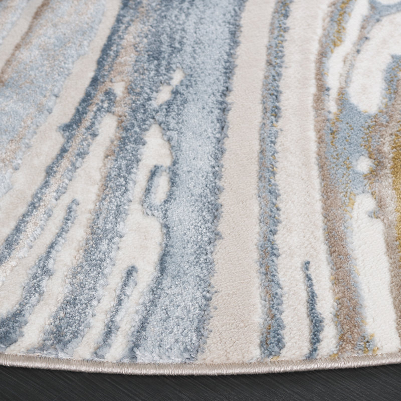Jerolene Performance Abstract Rug, Round 6'7"