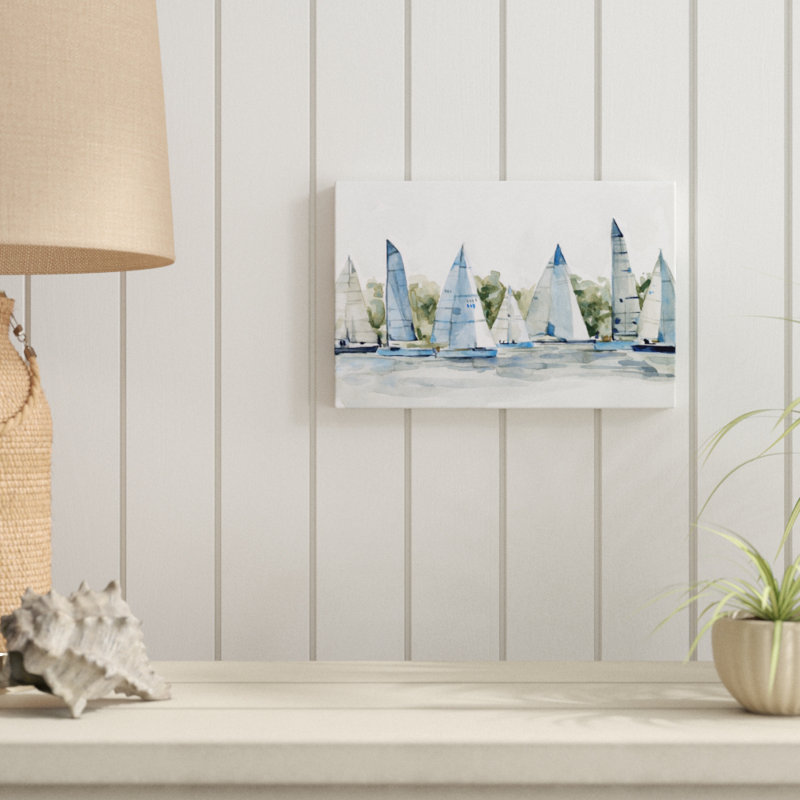 Pastel Marina I by Emma Scarvey - Painting Print, Wrapped Canvas, 20cm H x 30cm W