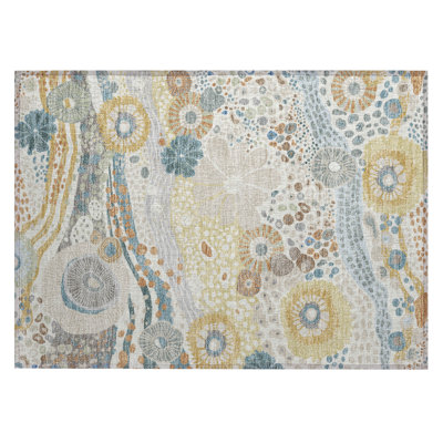 Machine Washable Indoor/Outdoor Chantille ACN2498 Floral Rug