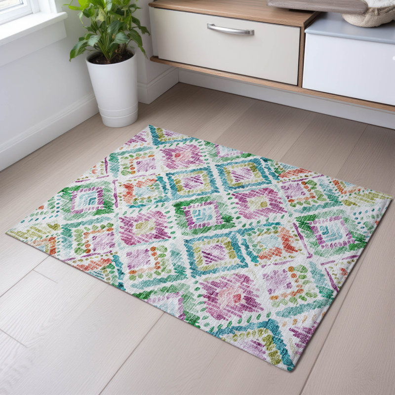 Premium Machine Washable Blaise AMF1088 Geometric Rug, Rectangle 1'8" x 2'6"