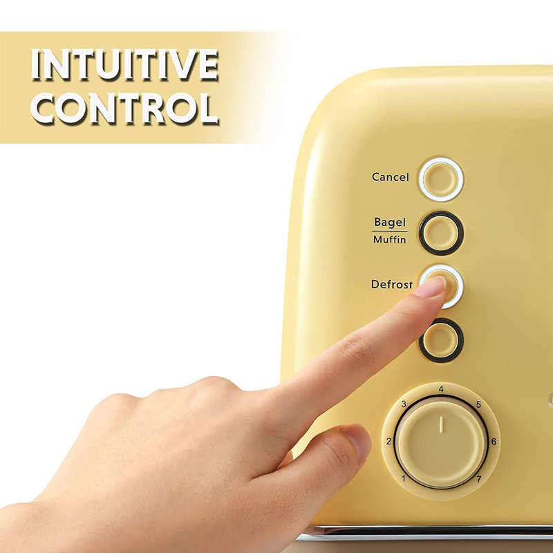 Buydeem 2-Slice Toaster, Mellow Yellow