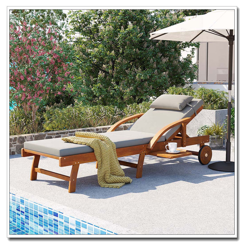 Chaises longues d'extérieur 77,5 ", 1, Gris