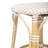 Alastair 18" Rattan Dining Short Stool - White/Tan Dot / Natural Rattan Frame-88071873