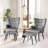 Tufted Wingback Chair and Ottoman-390166506
