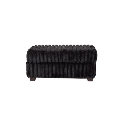 38" Rectangle Upholstered Ottoman, Mondo Black