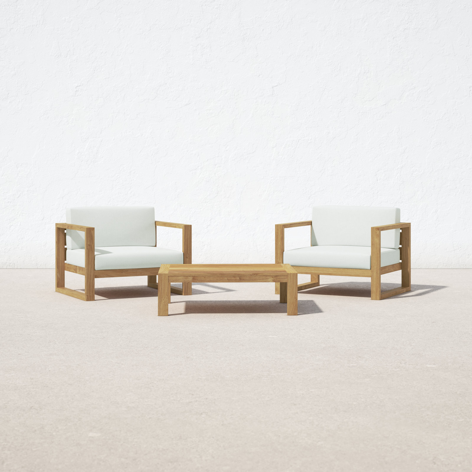 Upland 3 Piece Outdoor Patio Teak Set