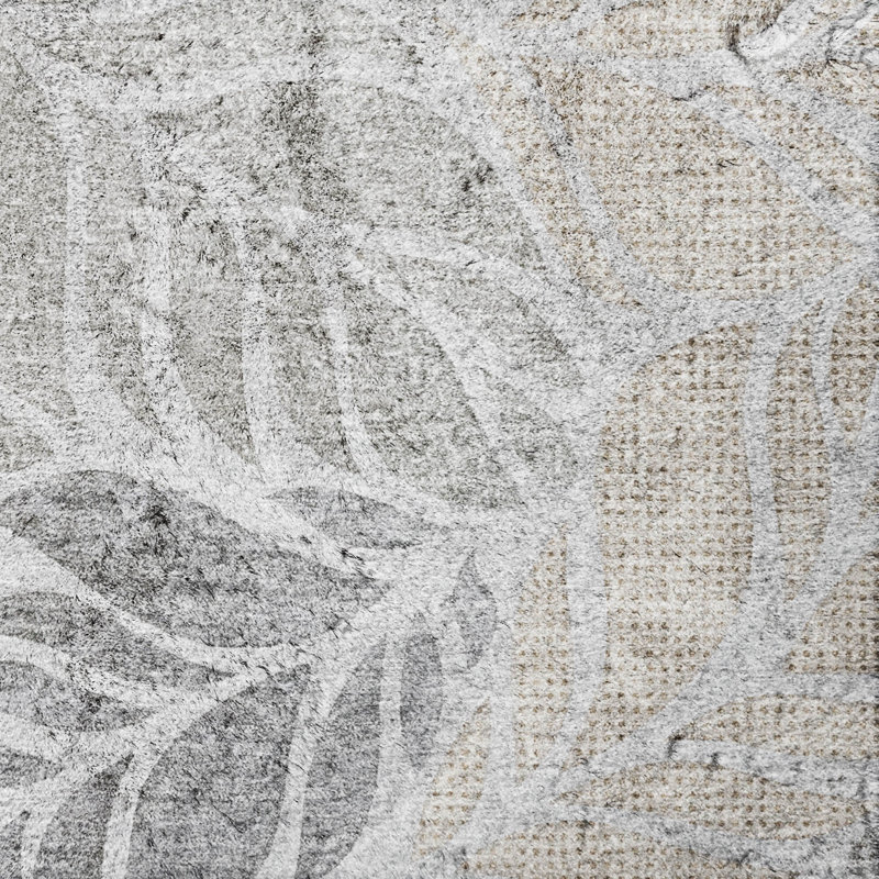 Premium Machine Washable Dream Shag ADS198 Leaves Rug, 8' x 10'