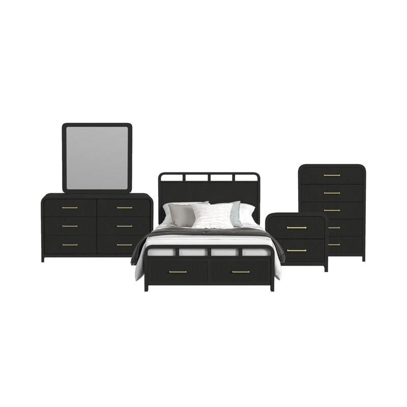 Ensemble de chambre à coucher avec rangement pour grand lit 5 pièces Picket House Furnishings Woodridge, Grand lit