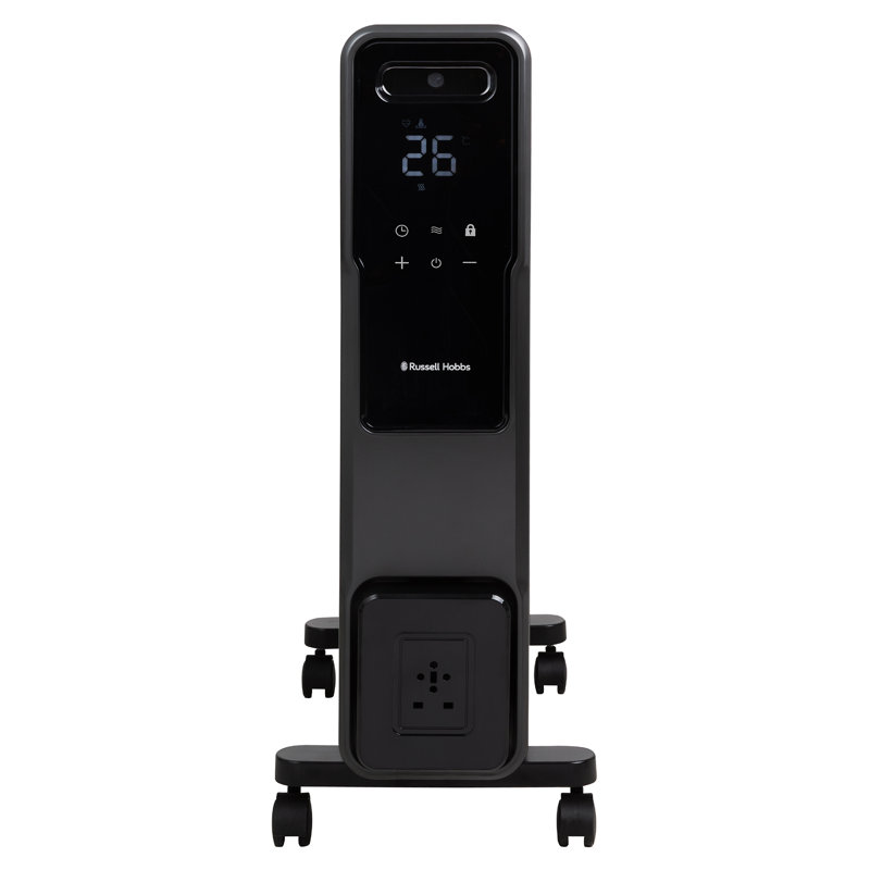Russell Hobbs Rhofr2500-m-d 2.5kw 11 Fin Digitial Oil Filled Radiator W/ M-shaped Fins In Graphite