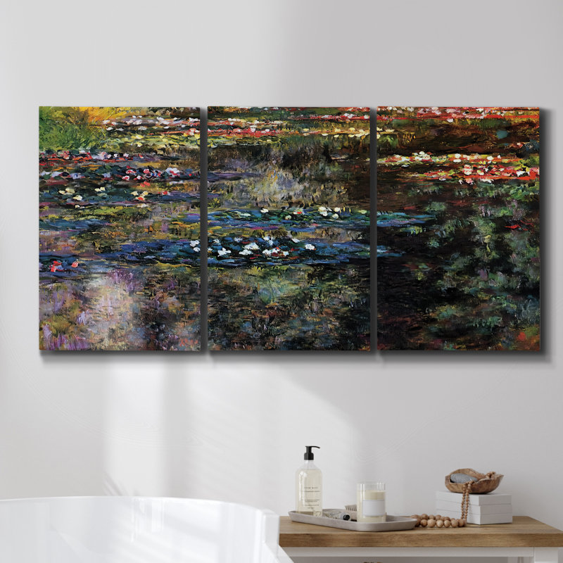 Technicolor Jungle IV sur toile, reproduction de 3 pièces, H 48 po x l 96 po x P 2 po