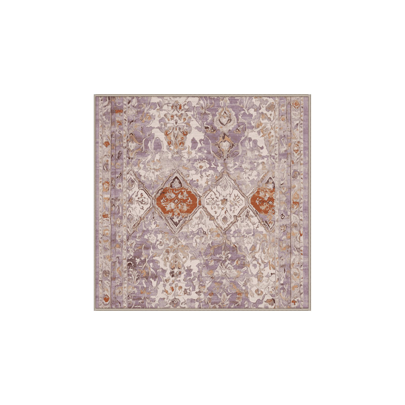 Tapis beige lavable à la machine, Carré 6 pi