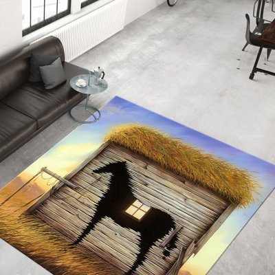 Tapis à poils longs chic et contemporain avec motif floral abstrait complexe pour rehausser la décoration intérieure