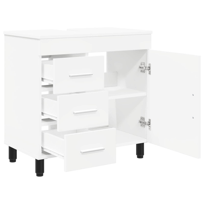 60cm Bathroom Vanity Base Only, White