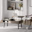 Petite table basse à plateau relevable WAMPAT avec plateau, table de salle à manger avec compartiment caché et tablette de rangement réglable pour le salon, brun et noir