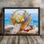 Black Framed Coastal Floral Basket Art, Luminous Impressionist Still Life Painting Framed Prints-1706411263