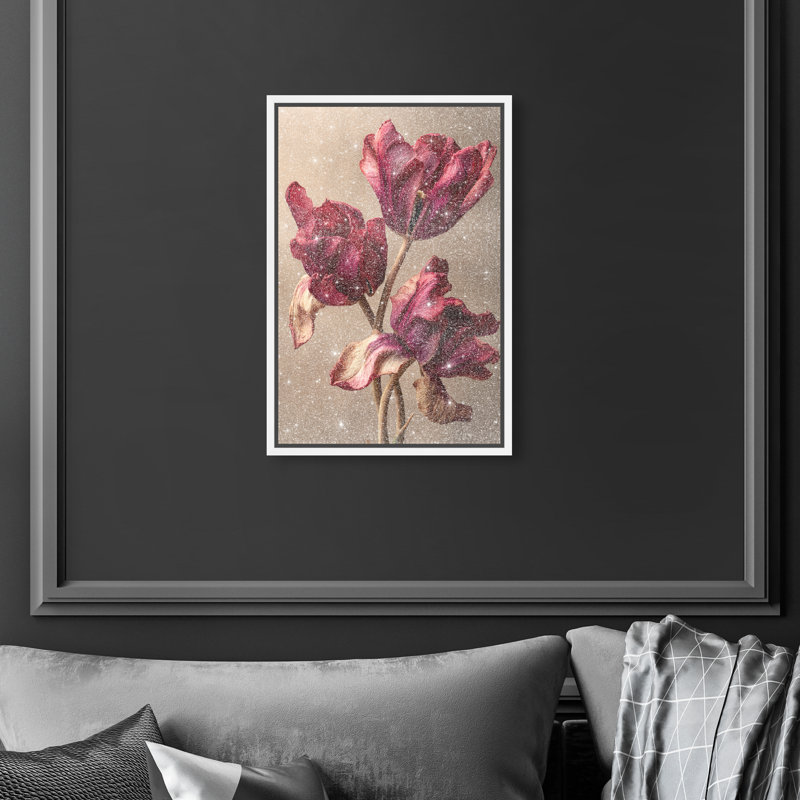 Dark Silk Remains Print by Oliver Gal, 11"H x 16"W, White Floater Frame
